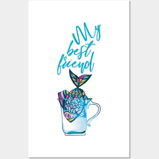 Fish is my best friend, illustration and quote Posters and Art